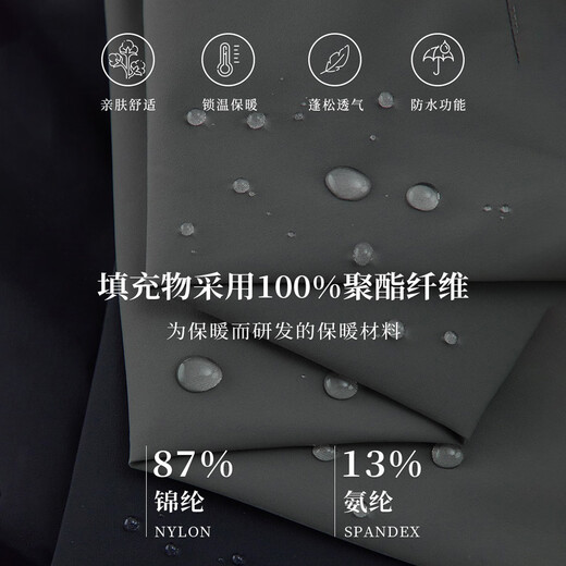 SANHEER Business Gentleman Super Soft Technology Insulation Cotton Filling Warm Men's Lapel Lightweight Cotton Jacket DAC095 Green Gray L /50