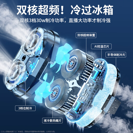 硕图手机散热器磁吸半导体制冷降温直播专用游戏吃鸡神器适用于苹果小米华为安卓黑鲨红魔iqoo冰封背夹 双核超频制冷:三档数显 黑碳素钢支架44CM升降