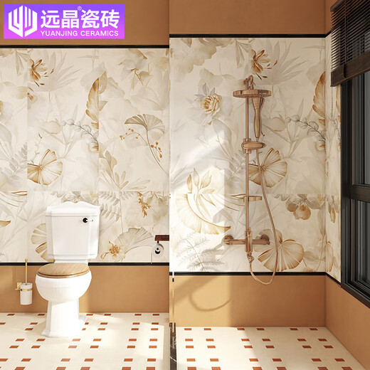 远晶600x1200哑光精雕釉兔子连纹花瓷砖法式复古奶油风厨卫墙砖 H12608-哑光精雕全瓷（混装） 600x1200