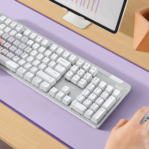 罗技（Logitech）K865机械键盘 （K845升级款）无线蓝牙键盘 商务办公 游戏电竞任切换 104键全尺寸 游戏键盘 K865+薰衣兔键帽+多选礼品