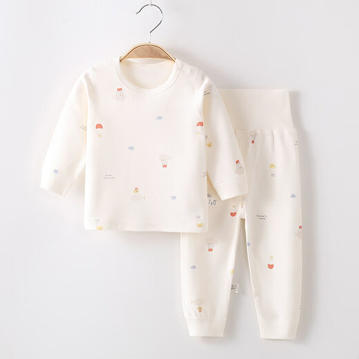 缤丽猫新生儿无骨纯棉四季简约套装婴儿衣服分体二件套装男女宝宝童装 肩扣套装-月亮羊 80