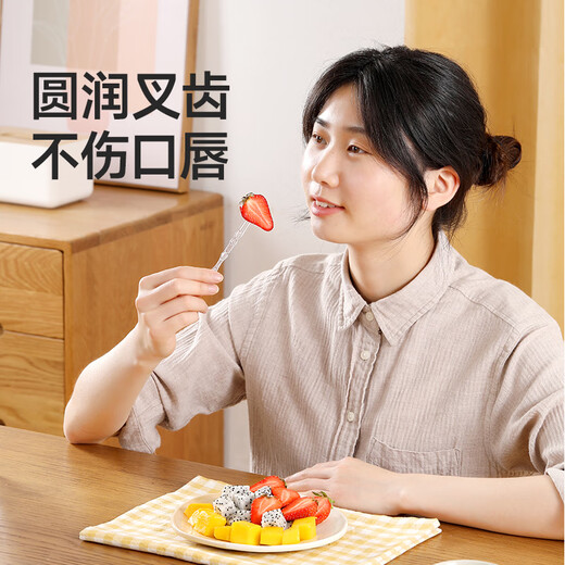 Meliya disposable forks and spoons individually packaged food-grade cake dessert takeaway spoons table spoons fruit picks crystal clear fruit forks 200 pieces