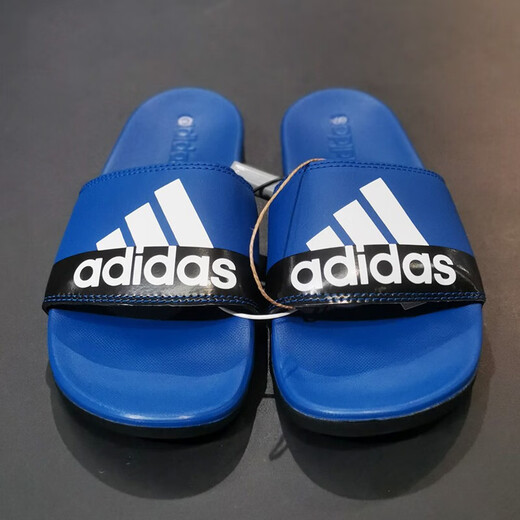 阿迪达斯（adidas）拖鞋男女鞋春季复古运动凉拖轻便休闲沙滩鞋时尚一字拖 GV9713/蓝色 36.5