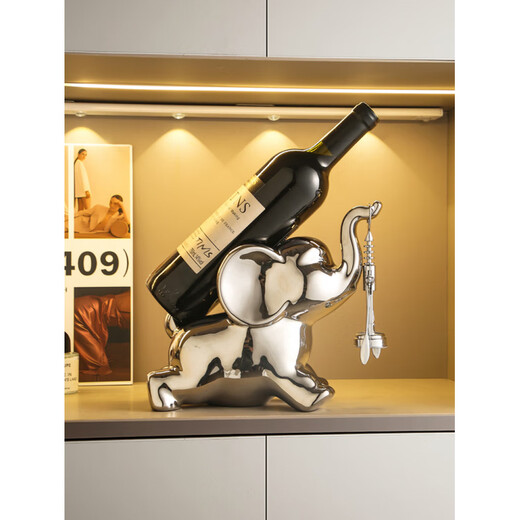 Tanbeiman red wine display rack light luxury elephant wine holder red wine rack ornaments home living room wine cabinet sideboard decoration housewarming gift Shilairun wine rack ornaments does not include wine bottles