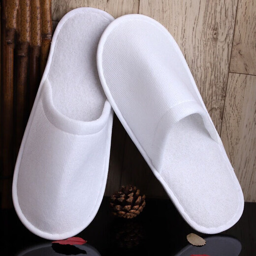 Jebis disposable slippers with toe caps, 20 pairs, men and women travel home hotel non-slip linen cotton slippers