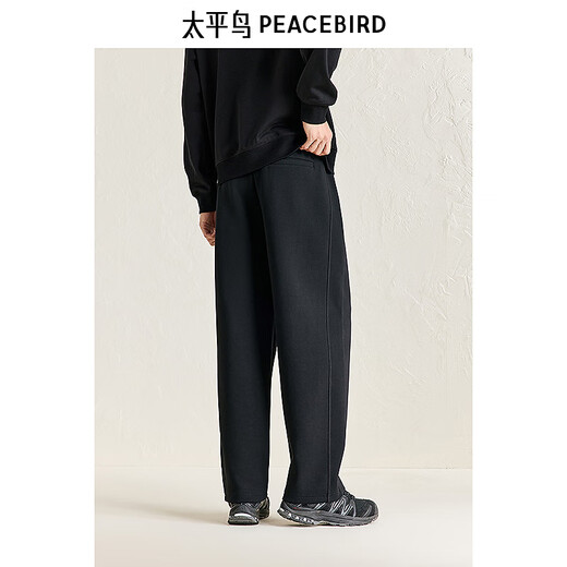 PEACEBIRD Men's Casual Pants Loose Sports Winter Pants BBGME422L Black Second Batch 31