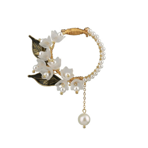 QUAMER gold store style brooch, high-end women's 2022 new model, lily of the valley autumn and winter coat pin decoration large brooch