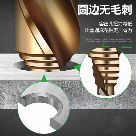 German stainless steel drill bit 304 special twist drill bit with high hardness, straight shank for drilling, high strength, cobalt-containing opening, German Seiko M35 step drill-3.2mm (2 pieces)