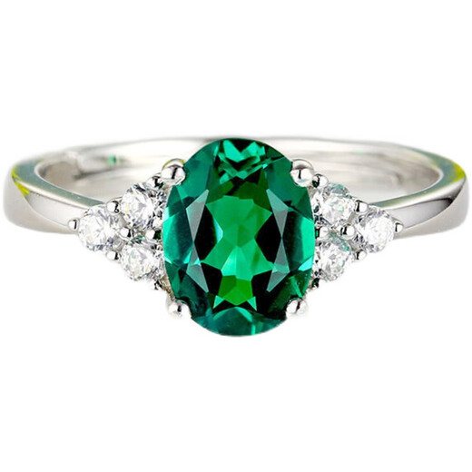 Feishengji Fat Donglai same quality emerald l ring 925 emerald l green blue crystal ruby ​​red agate adjustable green tanzanite ring