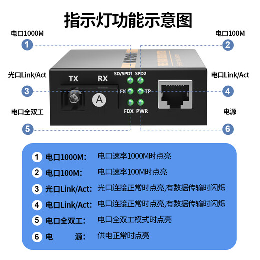 Nokoxin fiber optic transceiver Gigabit single mode single fiber pair 100 Mbit single mode single fiber dual fiber transceiver network cable network extension photoelectric converter SC interface Gigabit single mode single fiber/3km pair