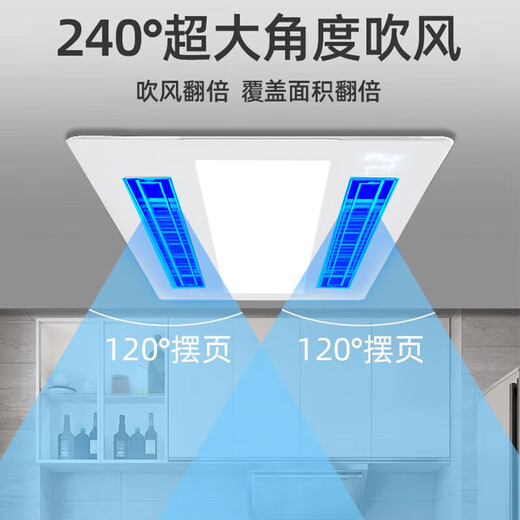 Haotai Intelligent Cooler Kitchen Recessed Lighting Two-in-One Air Conditioner Integrated Ceiling Ventilation Cooler Fan Cooler Three Motors Double Swing Leaves*LCD Remote Control*Nine Functions