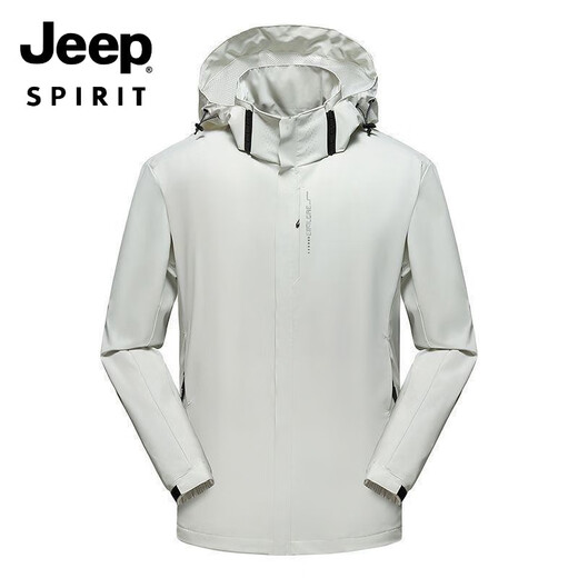 Jeep (Jeep) Chaqueta de carga de la chaqueta para hombres y otoño se puede quitar de la chaqueta de sombrero al aire libre a prueba de viento a prueba de agua, a prueba de manchas, negros delgados 6626-men 80-100Jin [Jin equivale a 0.5 kg]