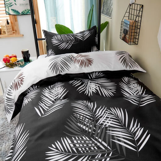 Beiyan bedding college student single bed three-piece dormitory special quilt core quilt cover cotton quilt complete set Starry Sky Journey 1.2 bed six-piece set 7Jin Jin equals 0.5 kg quilt + mattress + pillow core