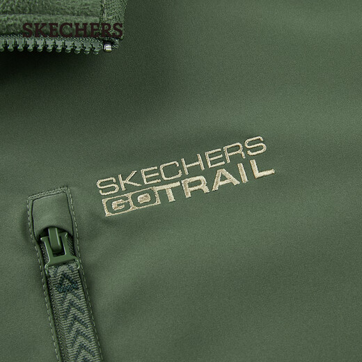Skechers men's and women's knitted velvet comfortable insulated windbreaker sweatshirt L424M039 thyme green/031F M