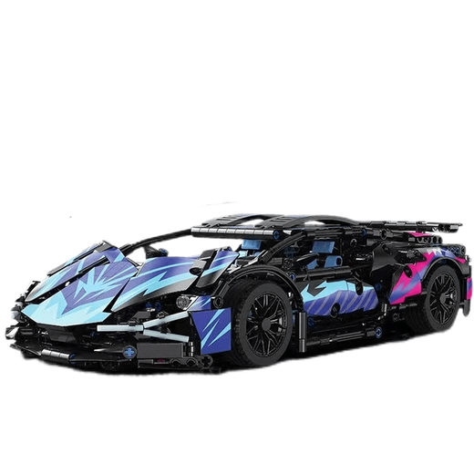Lovely home remote control Lamborghini sports car building blocks difficult to assemble car model children's assembly toy gift for men Gao Lamborghini Cyberpunk static version container