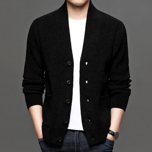 AEMAPE针织开衫男2024春秋V领时尚潮流毛线衣外穿休闲毛衣夹克上衣外套 驼色 XL 175 建议 130-155斤