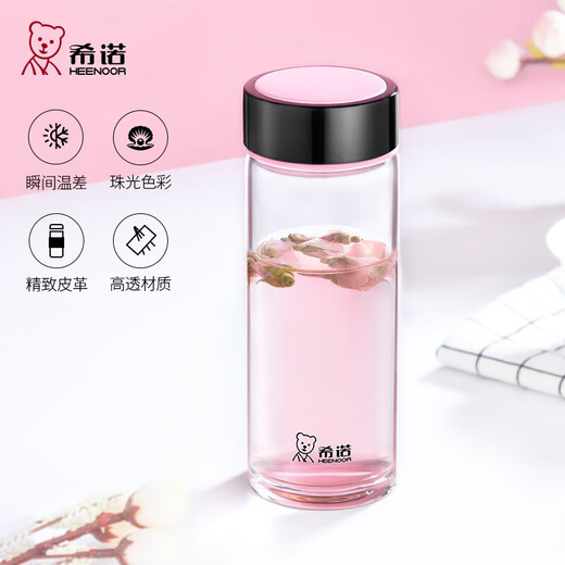 Heenoor Heenoor Glassbecher Frauen-Single-Layer-Blumen-Tee-Tasse mit Frisch und schöner tragbarer Wasserbecher 6170 6171 6172 6172 Einschicht-Orange 360 ml mit Antikounterfeuchter Code 0