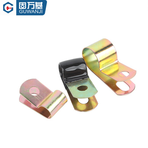 固万基铁镀锌单管夹Q686F4浸塑R型弹簧性油管卡箍线卡固定理线金属夹子 铁彩锌-D20 (5只)