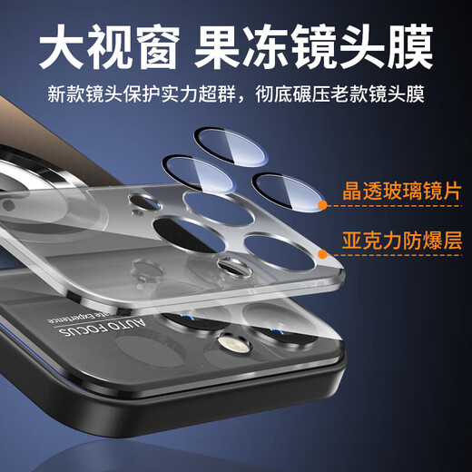 Eddga (Eddga) convient au boîtier de téléphone mobile Apple 15 Promax Magnétique Charge givrée en verre est livré avec un film d'objectif Full Boître à l'épreuve de poussière et à la prévention de l'automne Modèle Mélier Mendre Apple 15 Promax [Couleur primaire de chargement de charge magnétique] Film de diamant en plein écran Men