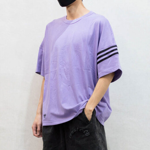 阿迪达斯 （adidas）三叶草短袖男士2025夏季新款户外跑步休闲圆领健身训练运动服T恤 纯棉HR3291 L