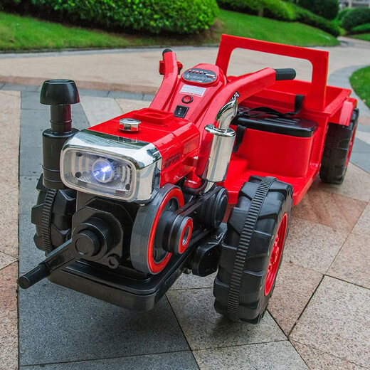 Holewa Children's Elektroauto Traktor-Spielzeugauto für Kinder 2-10 Jahre alt, kann in einem super großen Allrad-Kinderwagen, High-End Blue 10A Large Battery + Early Education Music sitzen, sitzt