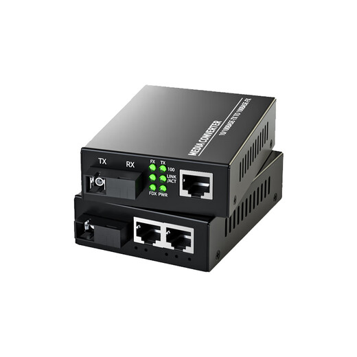 FiberFly Gigabit fiber optic transceiver Single-mode fiber optic transceiver pair 100M 1 optical 2 electric 4 electric 8 electric fiber optic transceiver Gigabit multi-mode transceiver photoelectric converter 100M 1 optical 2 electric 25KM (1 pair)