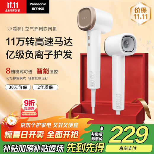 Panasonic National Subsidy Household High-speed Hair Dryer Hair Dryer Barrel High-Power Quick-drying Negative Ion Temperature Control Send Girlfriend Gift Little Forest EH-NE6L