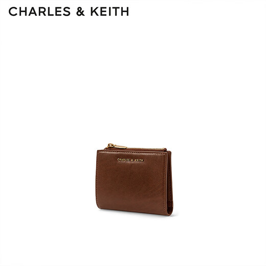 Charles/Keith Textur Solid Color Bag Damenbeutel Multi-Card Short Wallet Damen Geburtstagsgeschenke CK6-10680907 Schokoladenschokolade xxs xxs