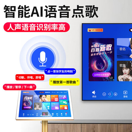 Qisheng family ktv audio set karaoke all-in-one karaoke all-in-one home theater karaoke conference room equipment full set of TV living room speakers professional singing combination professional version set + subwoofer