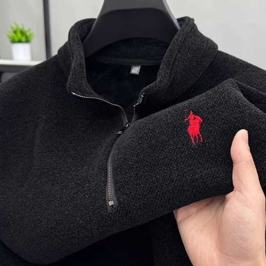 Kangourou (Daishu) Half-Zipper Plus Velvet Sweater épaissis pour les hommes en hiver T-shirt Paul décontracté chaud