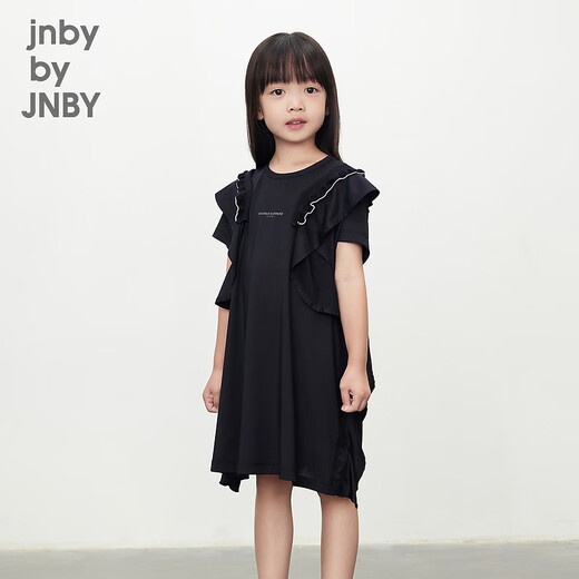 jnby by JNBY【运动系列】江南布衣童装防晒短袖连衣裙夏女童儿童1O4G12590 001/本黑 110 cm