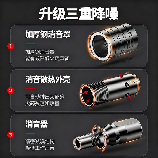 Cast solid cannon nail gun nail gun concrete special artifact electric household ceiling silencer king nailing tool for the wall