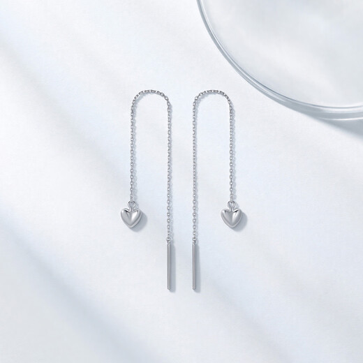 Chao Acer Platinum Love Platinum Ear Wire for Women PT950 Platinum Earrings Light Luxury High-end Birthday Gift Priced at 90 Yuan Single Model 0.5g