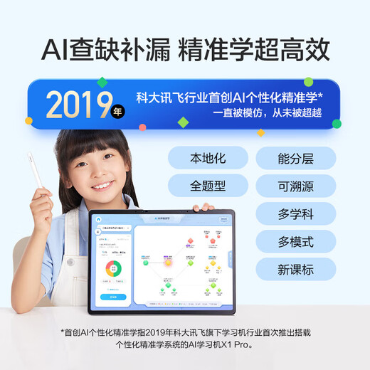 IFLYTEK Artificial Intelligence Learning Machine T30lite/T30pro 13.3-inch universal large-screen eye protection AI precision learning student tablet for elementary, middle and high schools, endorsed by Sun Li, do not take pictures, gift-eye protection desk lamp