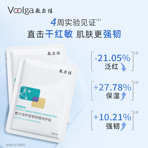 Fuljia Chengyi gleichen Stil Centella asiatica beruhigendes Reparaturpflaster, 4 Boxen, feuchtigkeitsspendende, beruhigende Maske, Geschenk für Freundin