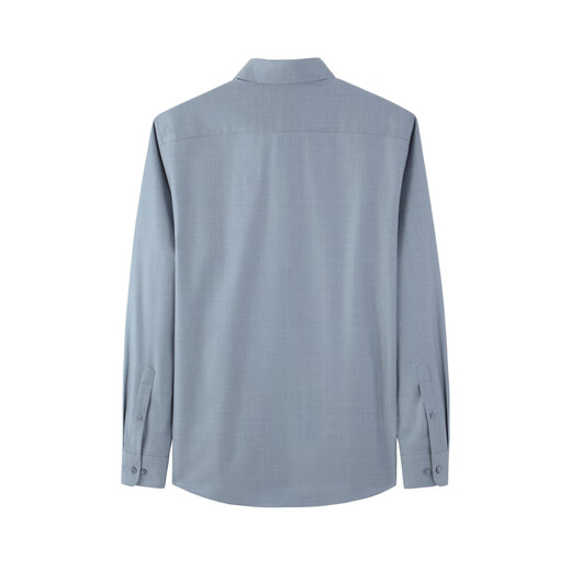 Рубашка YOUNGOR мужская осенне-зимняя мужская рубашка с длинными рукавами из смесовой шерсти рубашка, которую можно стирать в машине, светло-синяя однотонная VLQW119709IBA 40 (175/92A)