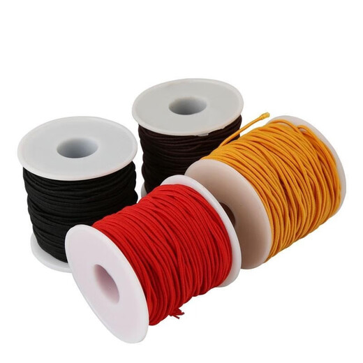 Maimeide Bracelet Elastic Cord Core-Spun Beaded Rope Play Rubber Band Buddha Bead Thread Bracelet Rope Diamond Star Moon Bodhi Rope Brown Color Core-Spun Elastic Cord-1.0mm-35m