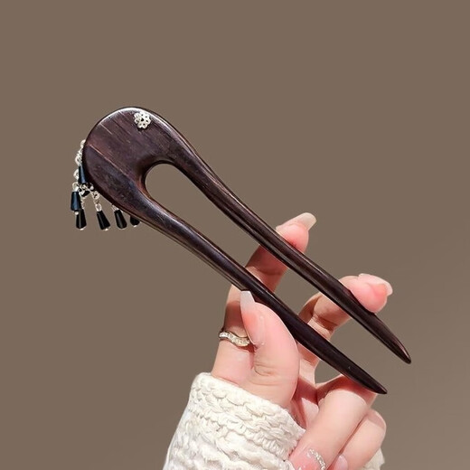 He Jiagong Lingcui Breeze Point New Chinese Style Flower Tassel Double-insert Hairpin Women's National Style U-shaped Hairpin Step Shake Lover Exquisite Gift Box