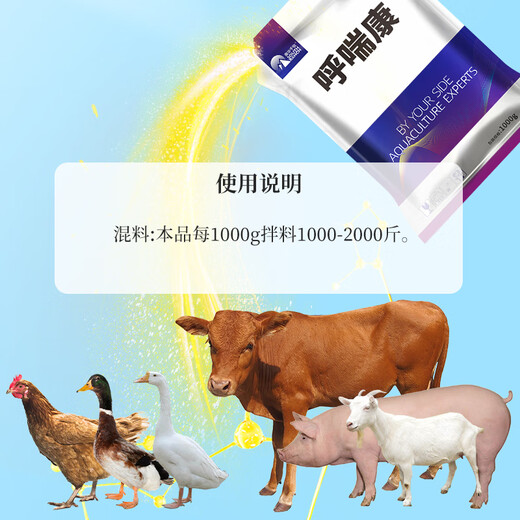 Nanhua Qianmu Huchuankang Animal Feed Additive for Pigs, Cattle, Sheep, Horses, Chickens and Poultry Breeding Rotten Lungs and Animals Huchuankang 1000g*1 Bag