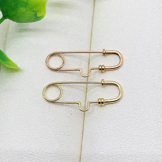 Ouyin 18K gold small pin brooch brooch accessories gold rose gold paper clip pearl pendant multi-functional diy accessories small K yellow (natural color) 1 piece