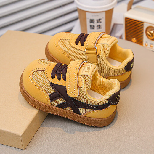 Terranis Yangma recommends 2025 spring and autumn new infant breathable mesh panel shoes 0-1 years old 2 boys soft sole anti-slip lemon yellow 18_inner length 12cm