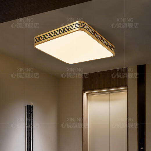 Herzspiegel Vollkupfer Deckenleuchte Villa-Tür Licht im Freien wasserdichte Balkon leichte Hofkorridor Korridor Ultra-dünner Mücken Deckenleuchte x3891-600*800/Rechteck