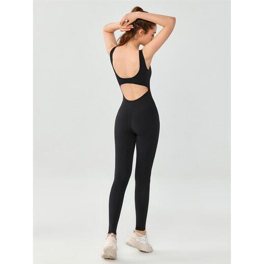 Aerial Yoga Wear All-in-One Pilates Training Wear One-piece Fitness Wear Jumpsuit Sportswear with Padded Backless Women Wild Berry Color XL 170XL