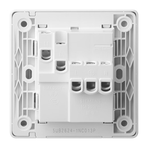 西门子（SIEMENS）开关插座 10A五孔带单控 奶油风插座 皓彩米绒白5UB26241NC013P