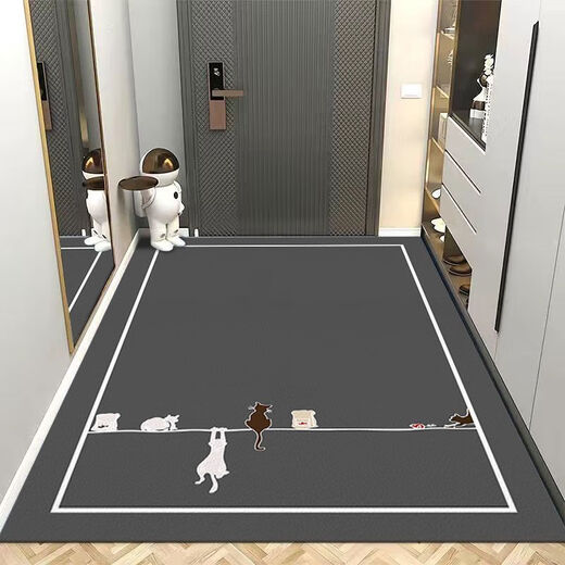Yingzhu'er Nordic entrance door floor mat pvc wipeable no-wash door mat waterproof anti-fouling door mat stain-resistant anti-slip carpet SOY-Rihui pvc-vertical version 60*120CM