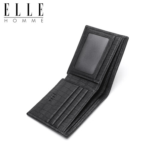 Elle Homme Herren Short Wallet, Top-Layer-Hirschhaut-Mehrzweck-Ticketclip, vertikale Brieftasche, 0720 Geburtstagsgeschenk