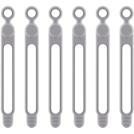Jaens Cable de cable multifunción Cable de cable Cable Agumentación de cable Convenio Silicona Strap Cable Strap Cable Cable de acabado Hebilla Gris [10 piezas]