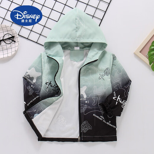 Disney Boys Windbreaker Jacket Spring y Autumn Style 2025 Nuevo estilo niños niños de mediana edad y grandes niños Autumn Fashionable Chaqueta Chaqueta de carga Spring Green 140cm