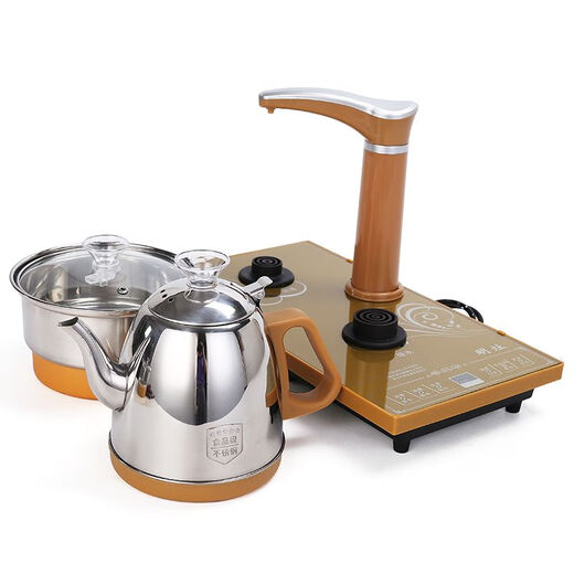 Jiezao fully automatic water supply electric kettle household self-priming water pumping tea set smart electromagnetic tea stove for cooking 1L bottom black bottom water supply