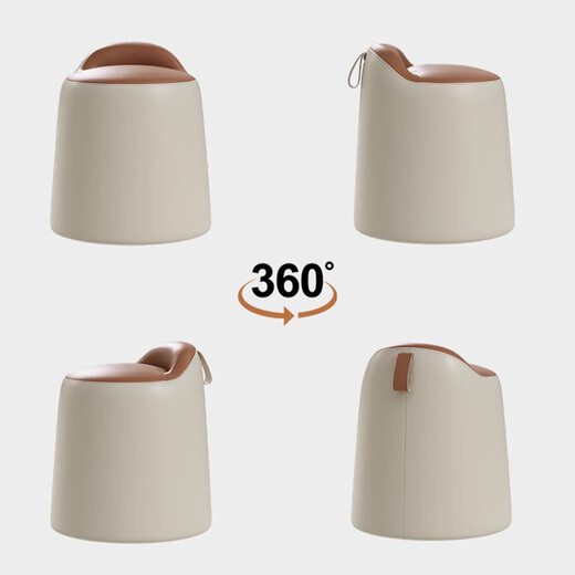 Wooden bottle light luxury rotating dressing stool girl's bedroom makeup stool modern simple dressing table stool internet celebrity manicure chair round stool foot pad style khaki seat surface